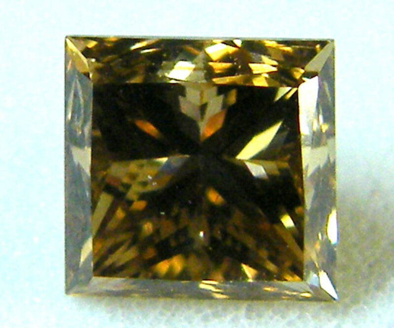 brown square-cut diamond