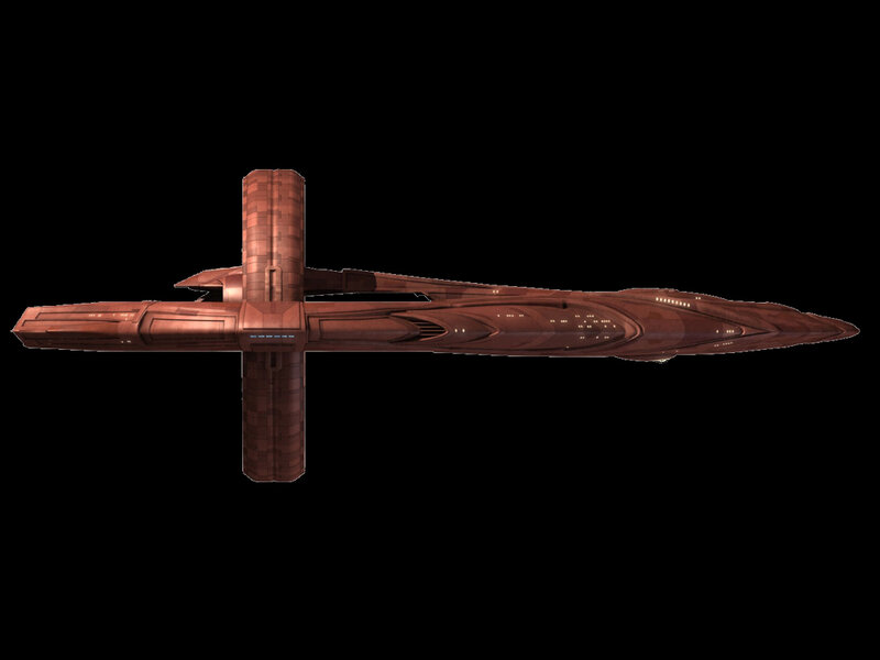 brown starship from a sci-fi series