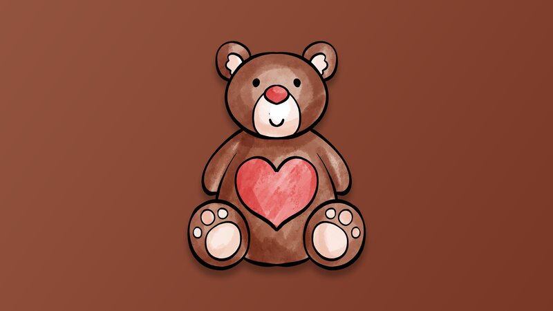 Brown Teddy Bear — Calm, Illustration