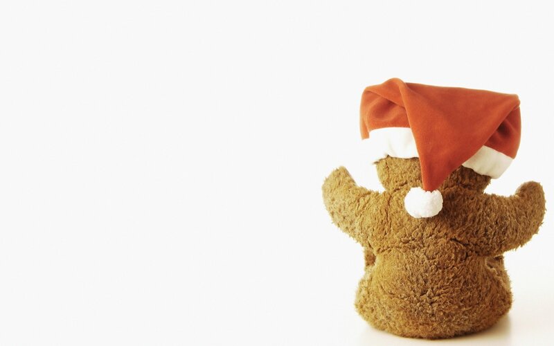 Brown Teddy Bear — Calm, Photograph, Santa Hat
