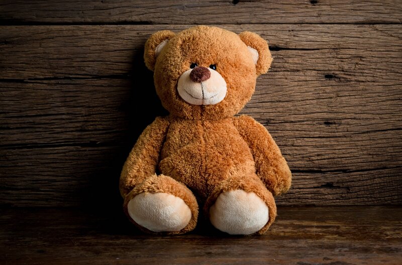 Brown Teddy Bear — Calm, Photograph, Wooden Wall