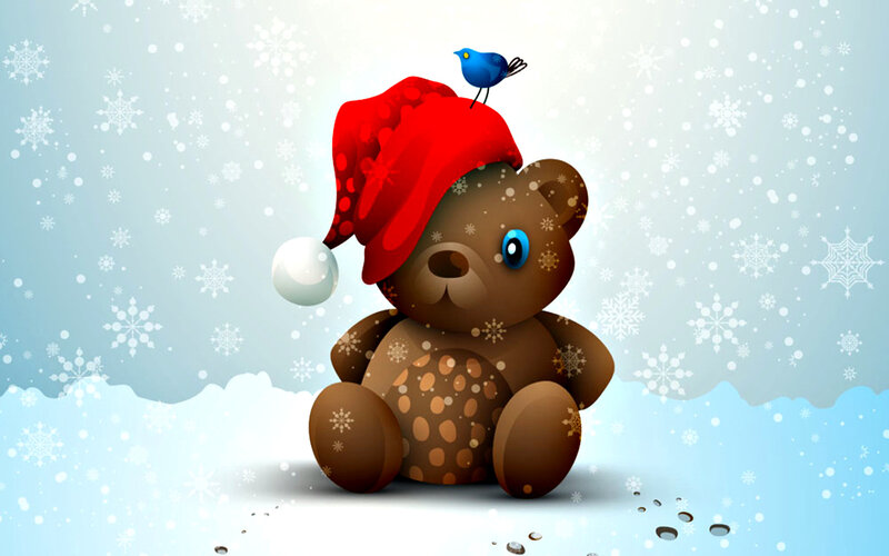 Brown Teddy Bear — Festive