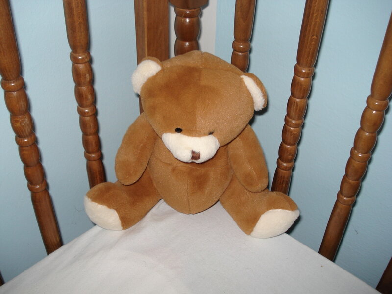 brown teddy bear on chair