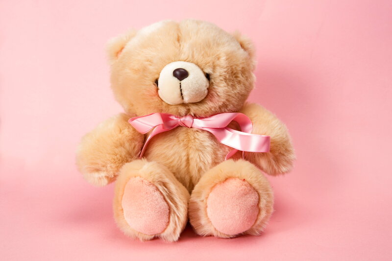 Brown Teddy Bear — Pink, Calm