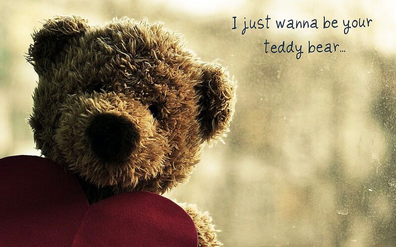 Brown Teddy Bear — Sentimental, Photograph, Heart, Text