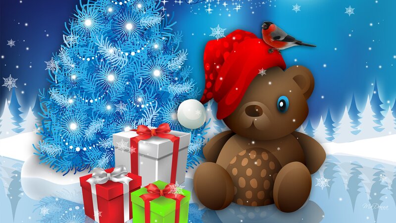 Brown Teddy Bear with Gifts