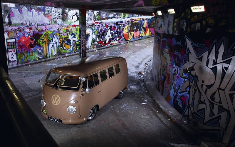 Brown Van in Tunnel