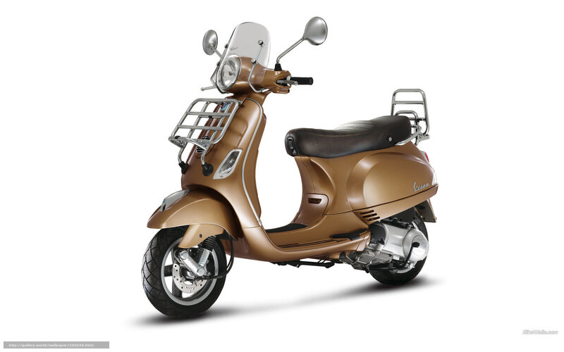 Brown Vespa Scooter — Neutral, Photograph
