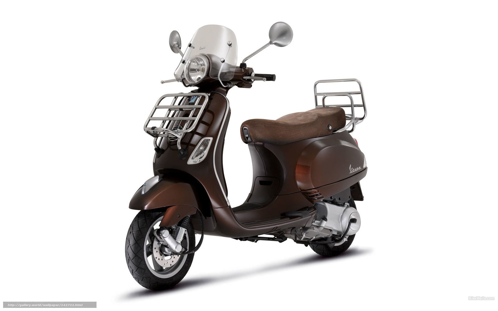 Brown Vespa scooter