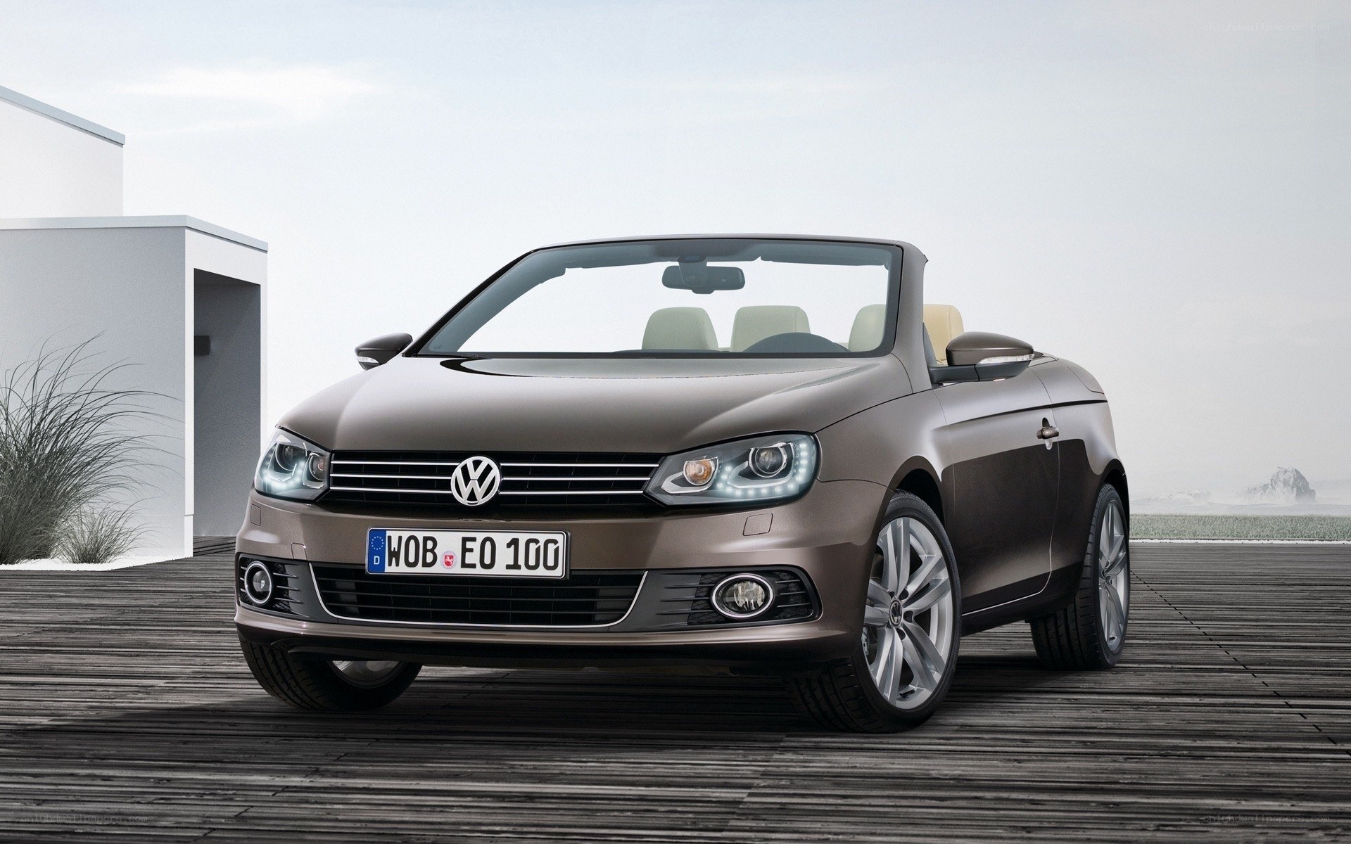 Brown Volkswagen Eos convertible