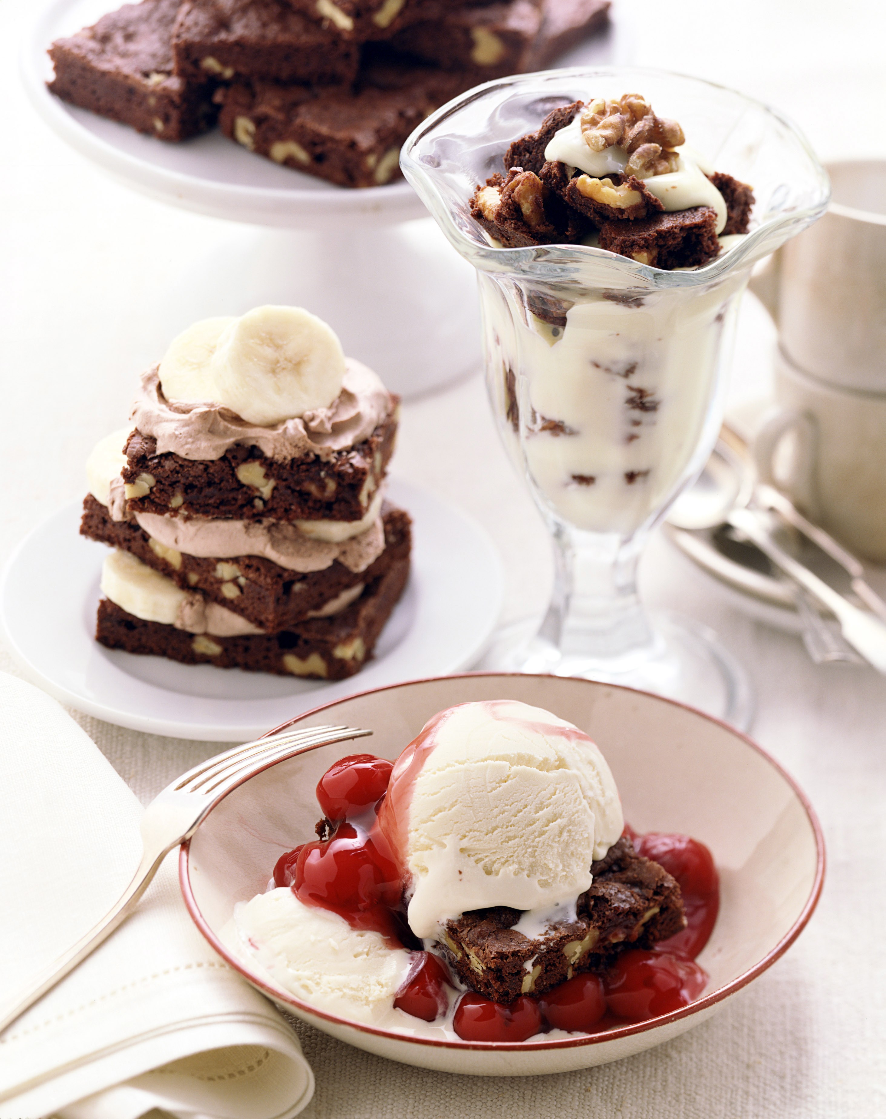 Brownie dessert trio