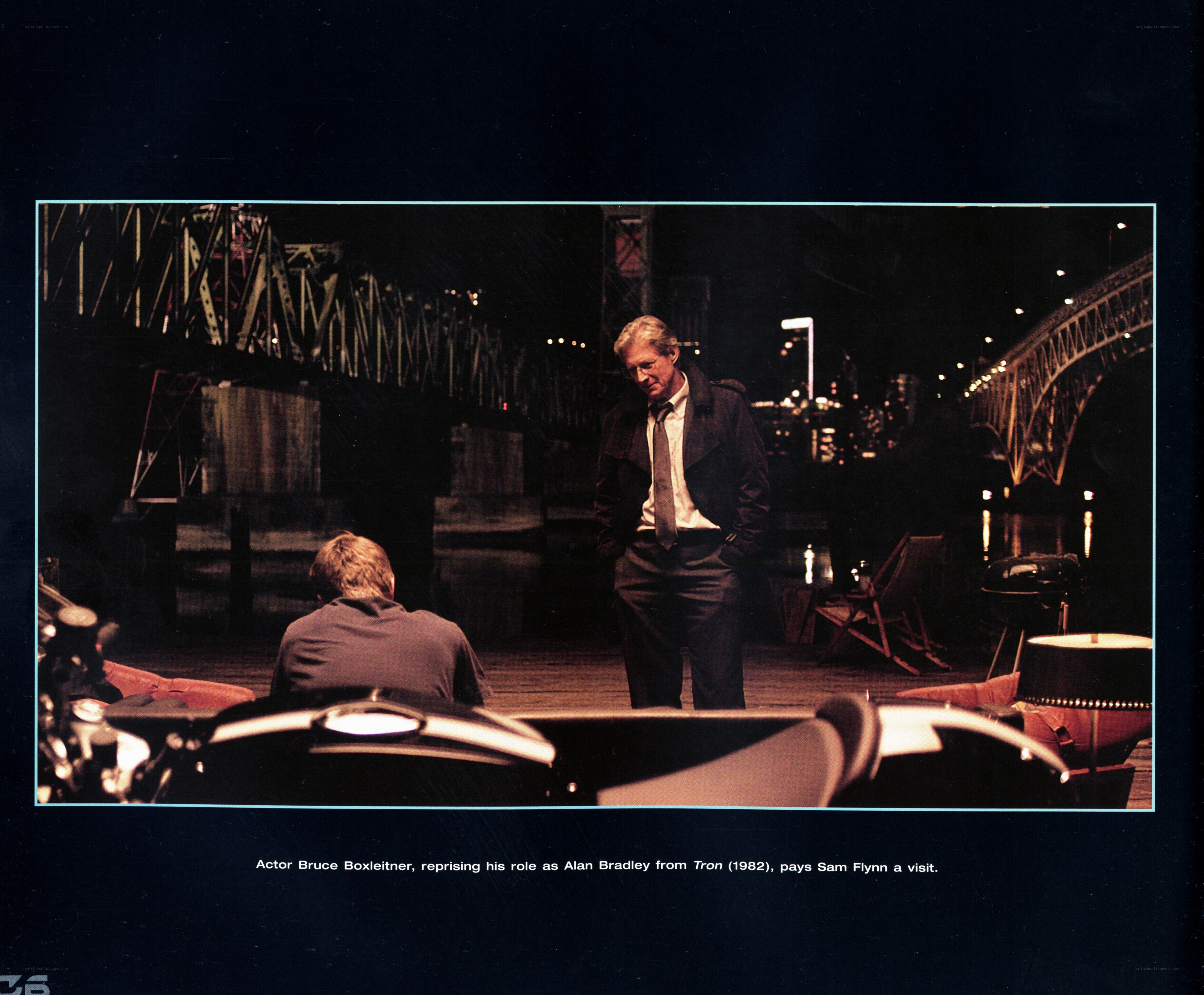 Bruce Boxleitner visits Sam Flynn