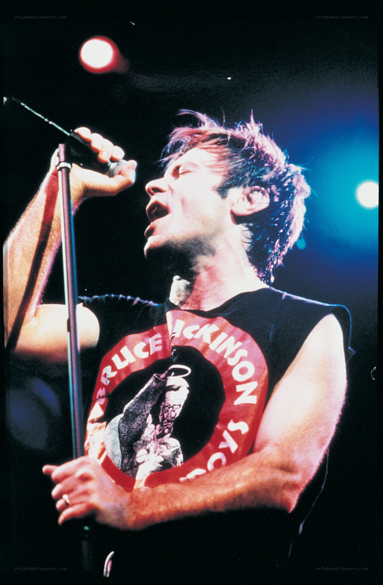 Bruce Dickinson performing on stage