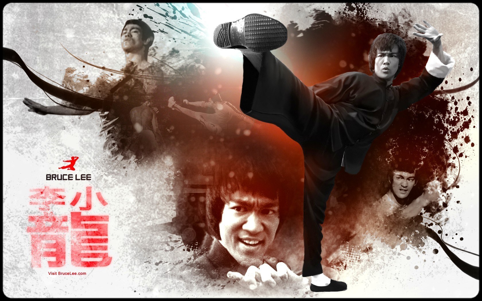 Bruce Lee action collage