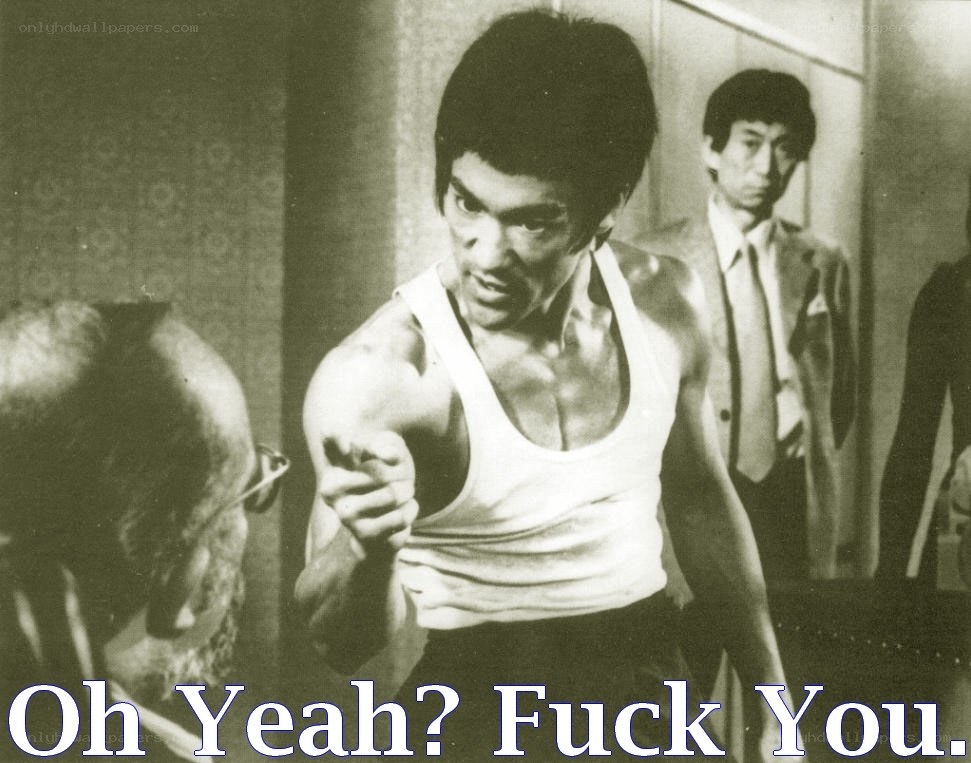 Bruce Lee confronts opponent