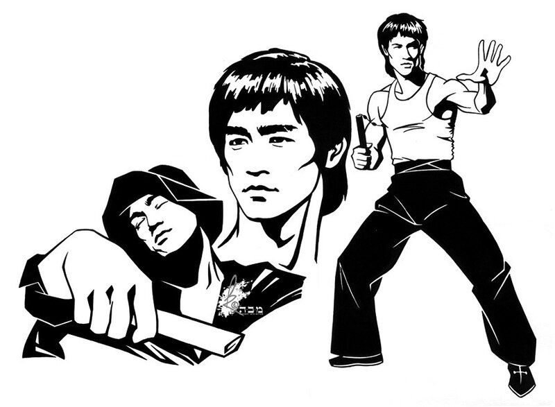 Bruce Lee illustration collage