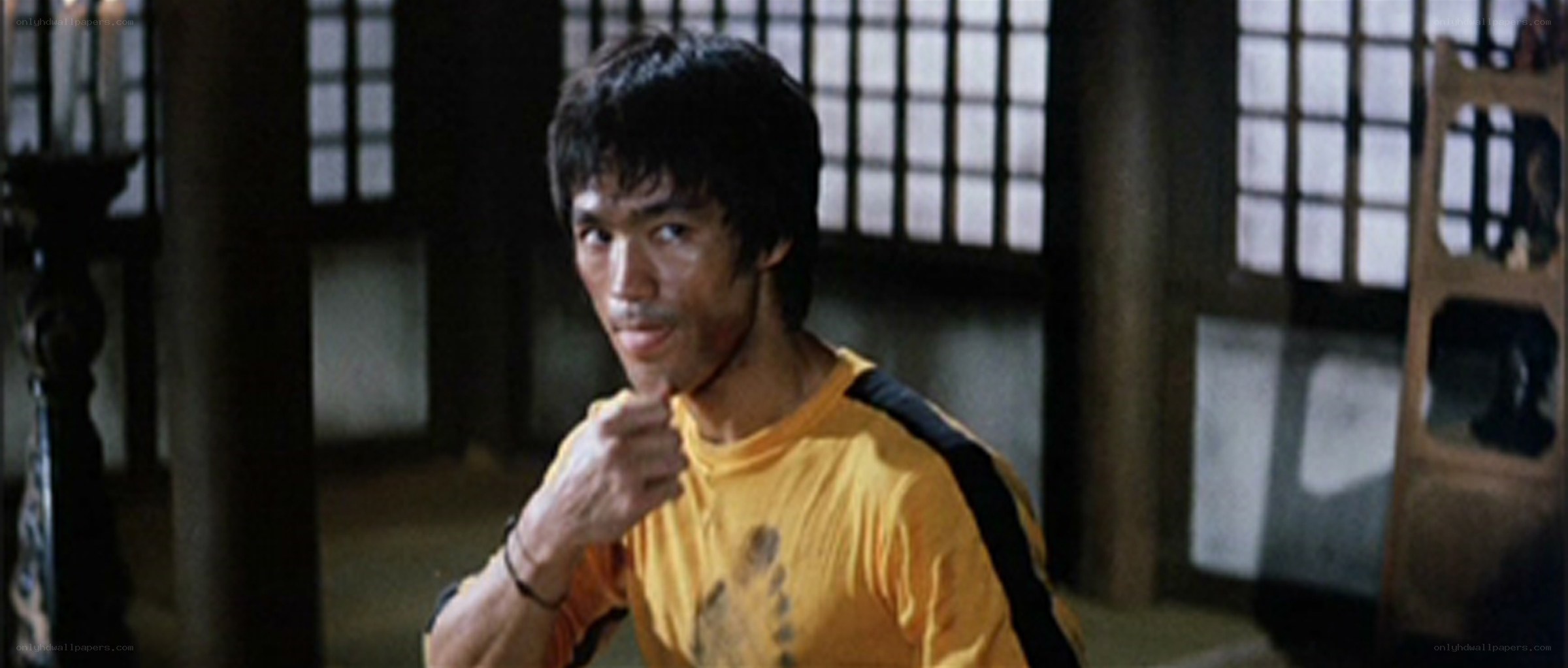Bruce Lee in a martial arts pose