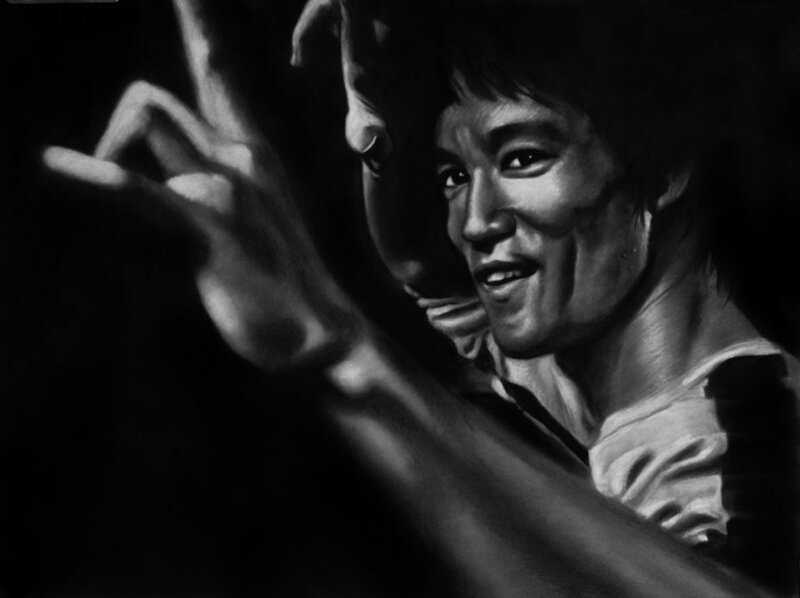 Bruce Lee in Action — Black, Dramatic