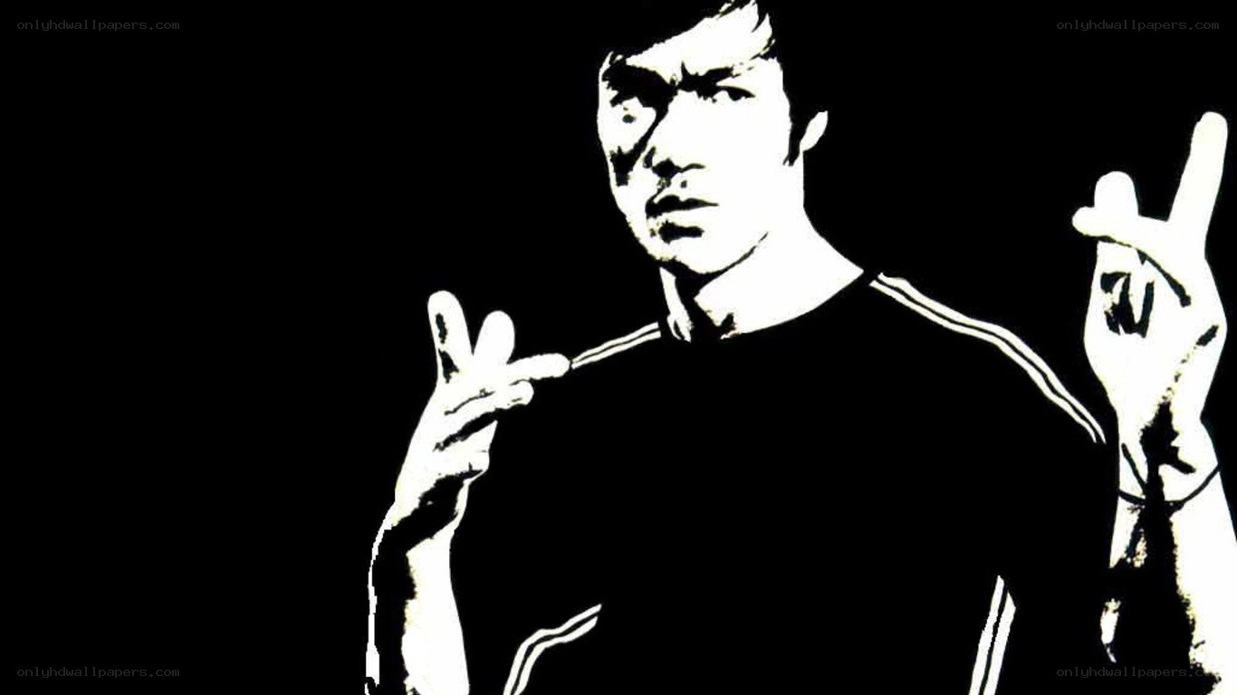 Bruce Lee in black and white