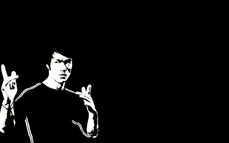 Bruce Lee in black and white