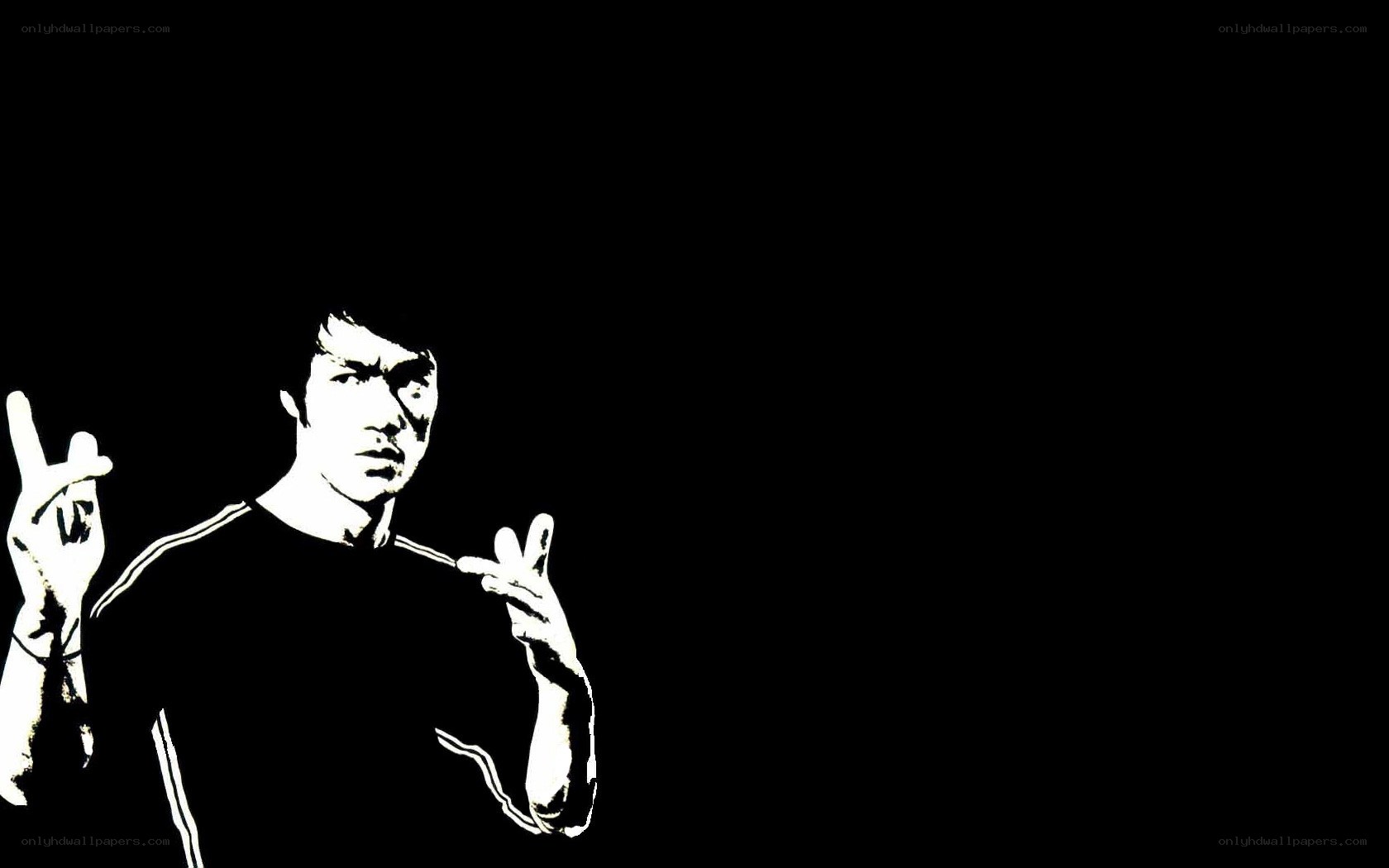 Bruce Lee in black and white