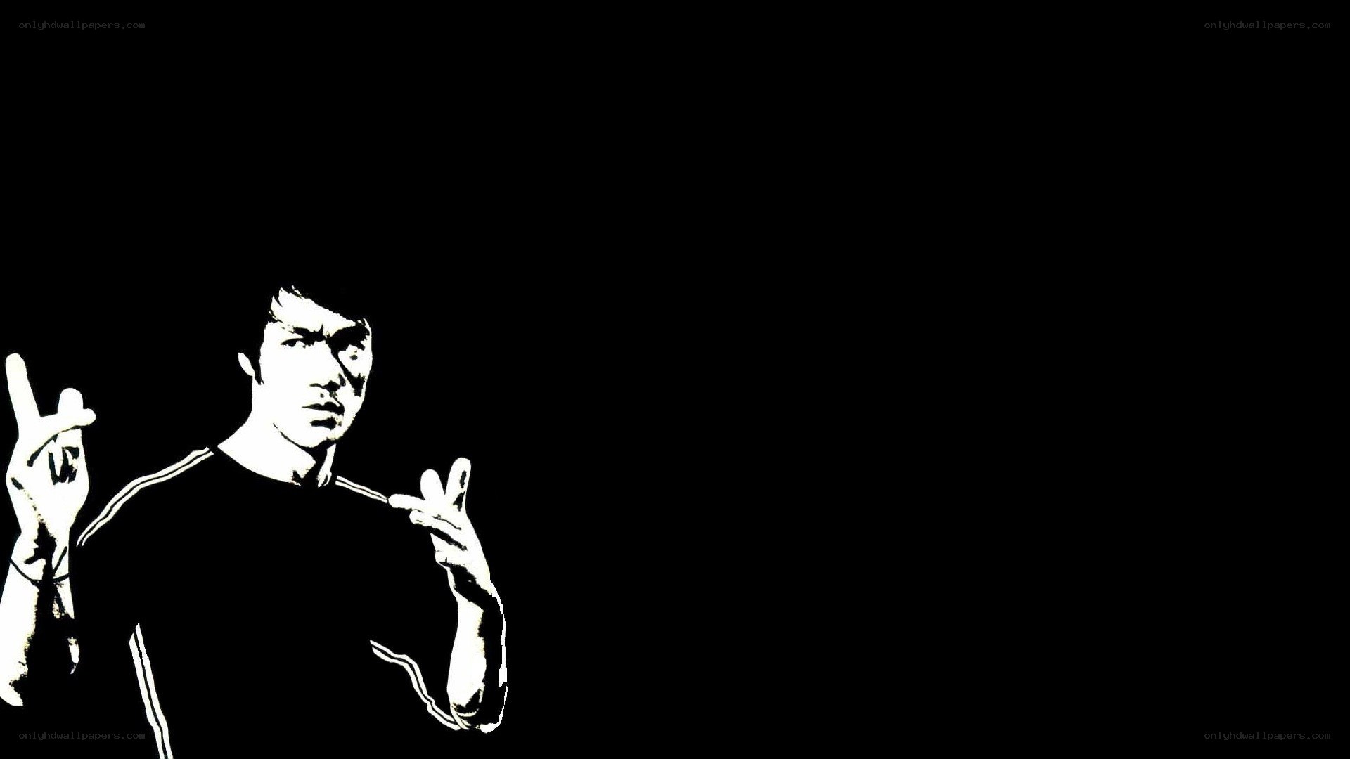 Bruce Lee in black and white