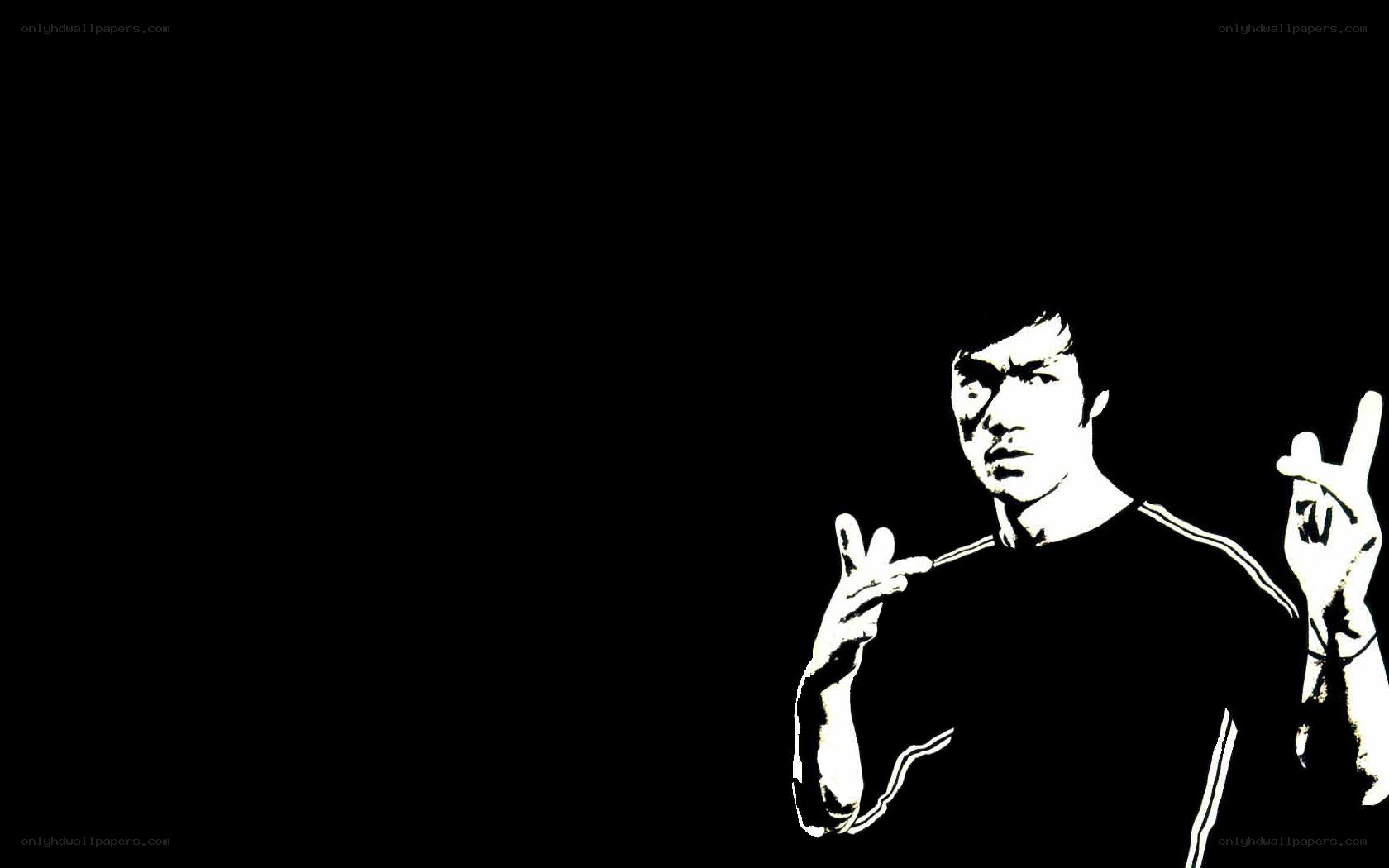 Bruce Lee in black and white