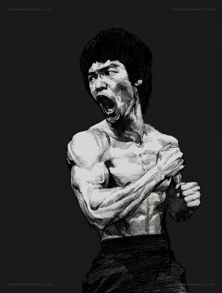 Bruce Lee in fighting pose
