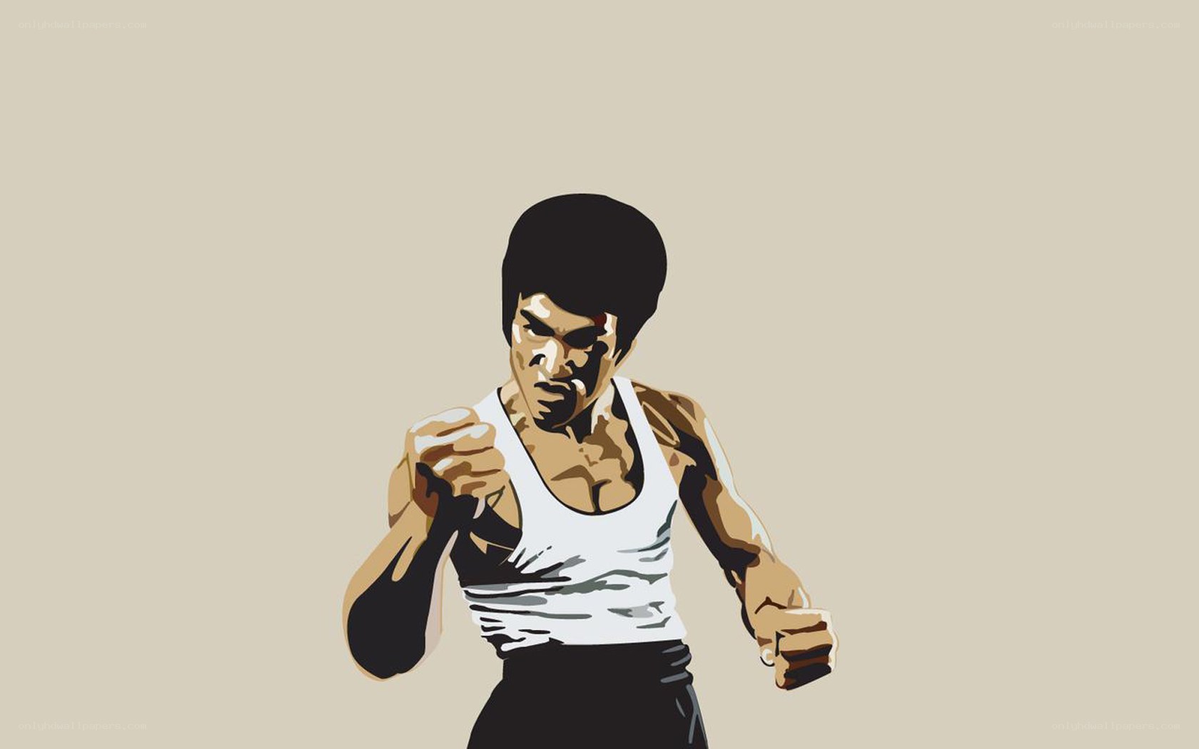 Bruce Lee in fighting stance