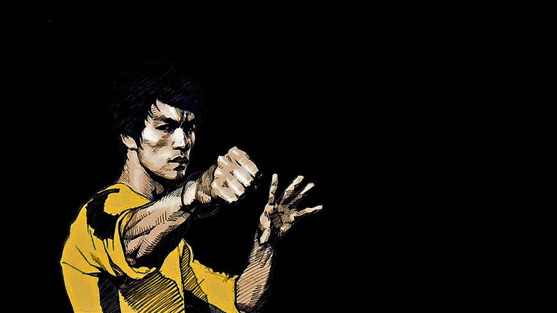 Bruce Lee in fighting stance