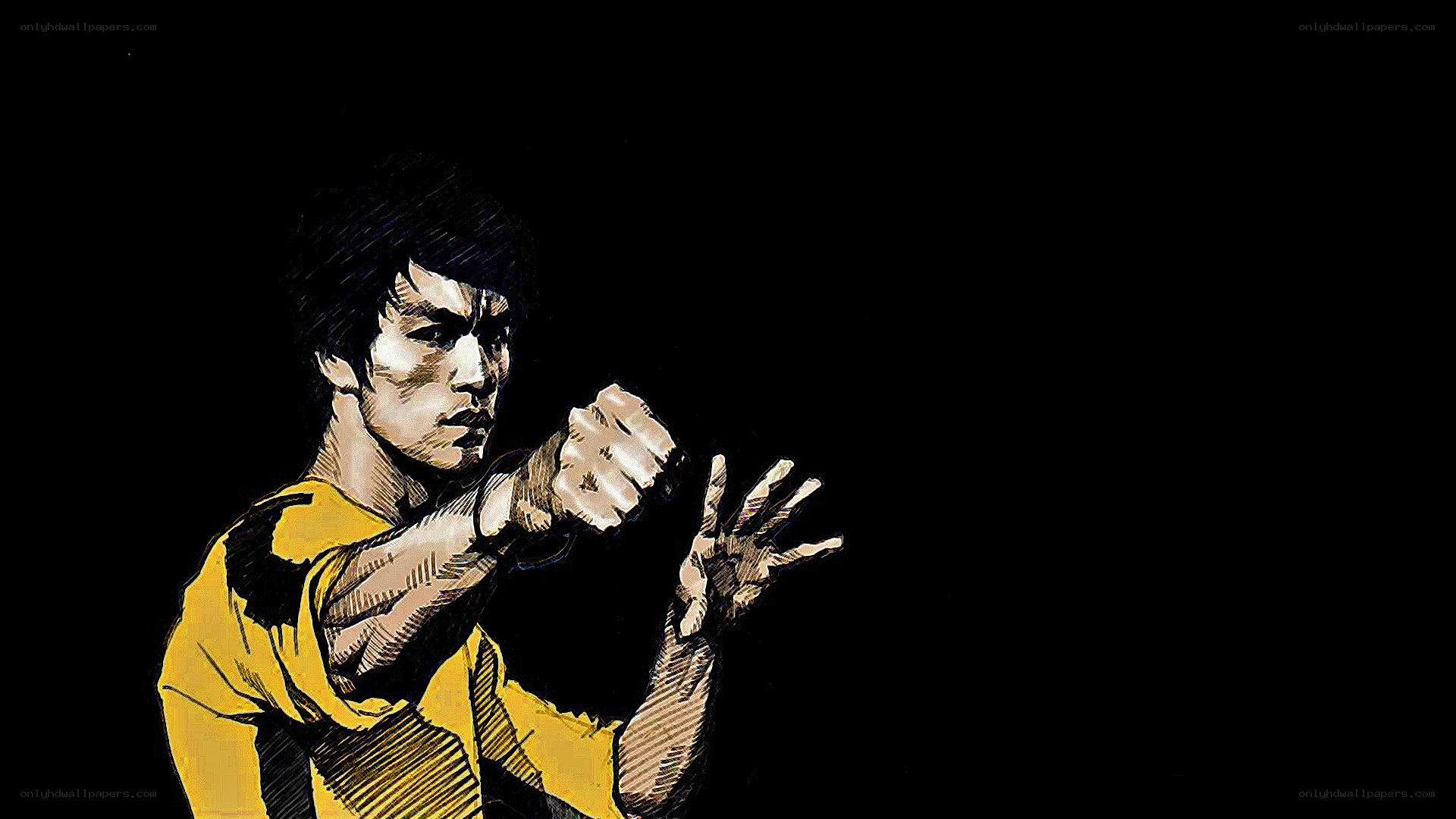 Bruce Lee in fighting stance