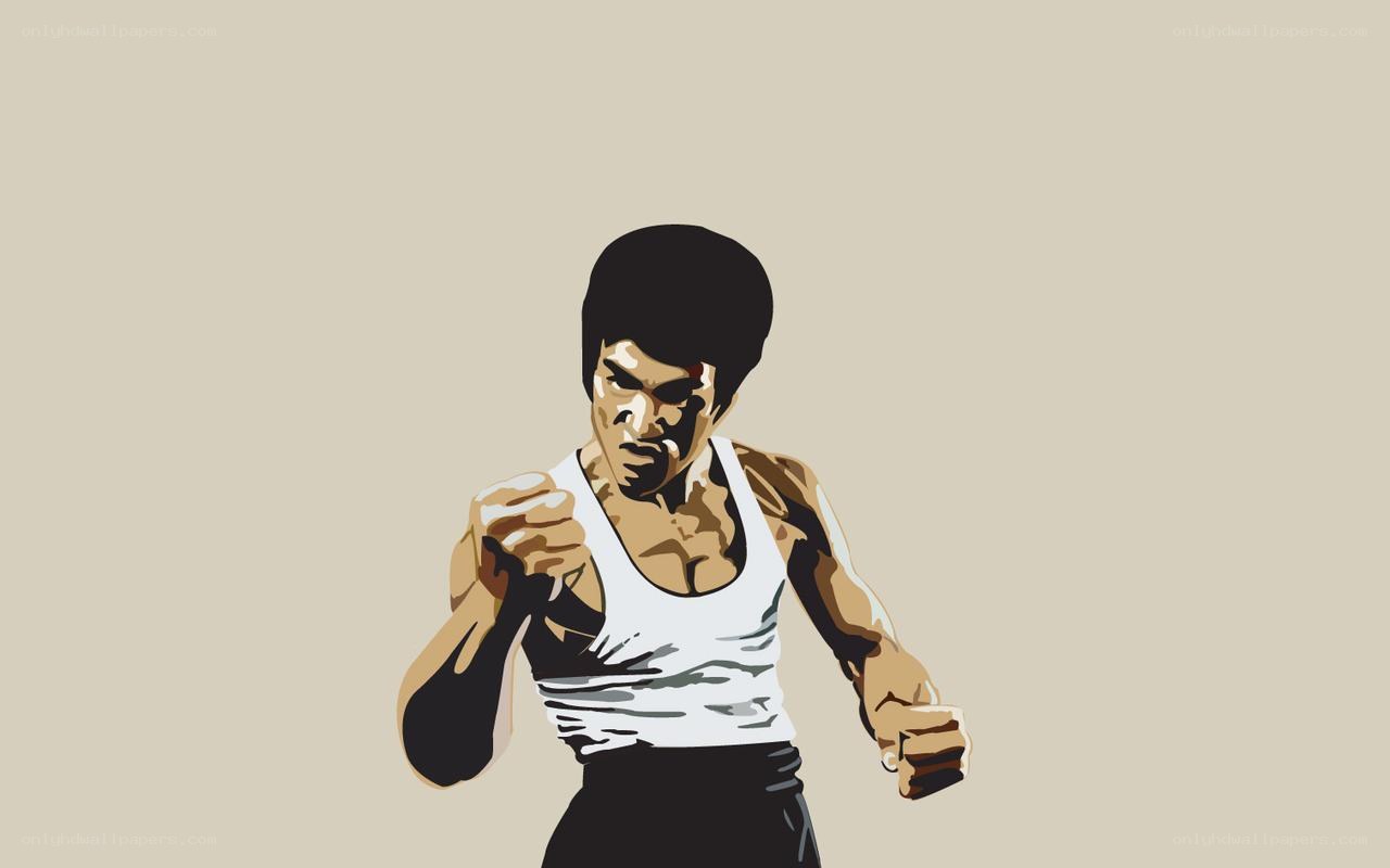 Bruce Lee in fighting stance