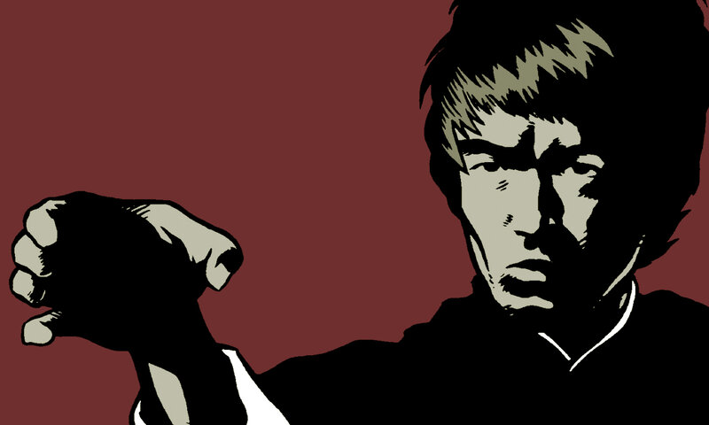 Bruce Lee in martial arts pose