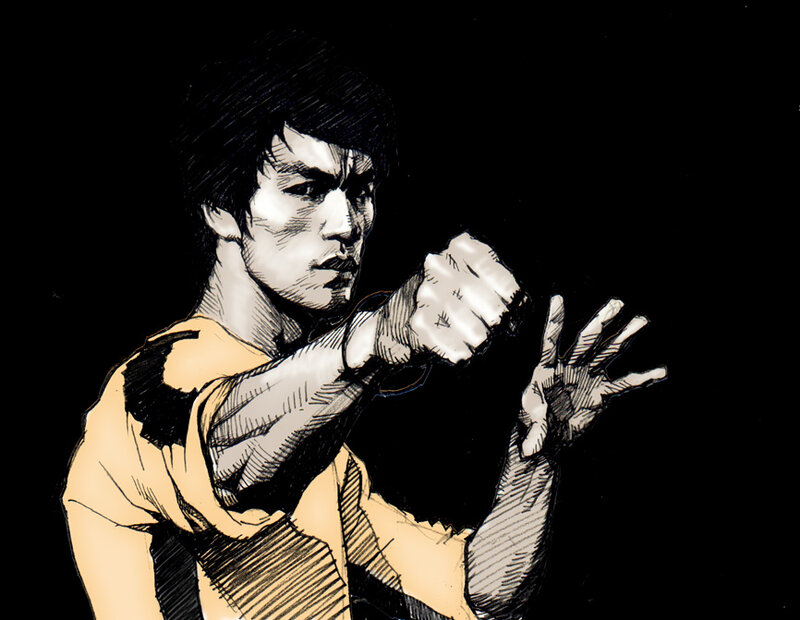 Bruce Lee martial arts pose