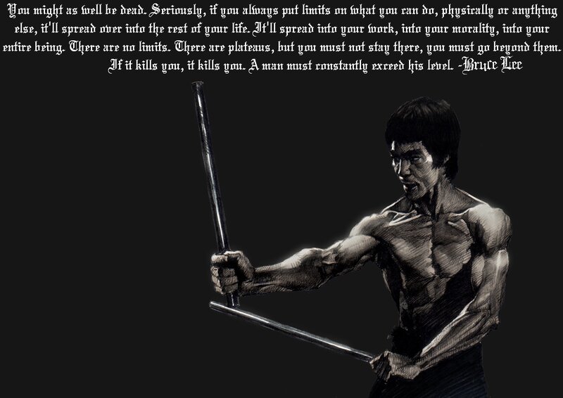 Bruce Lee quote with artwork