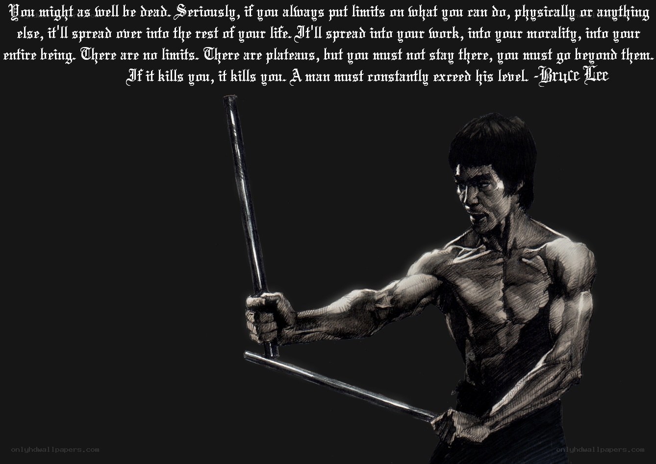 Bruce Lee quote with artwork