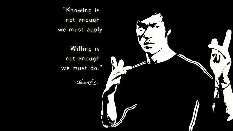 Bruce Lee Silhouette — Black, Dramatic