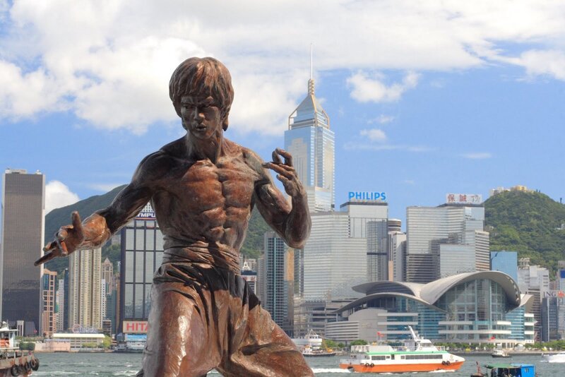 Bruce Lee statue in Hong Kong