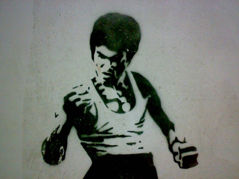 Bruce Lee stencil art