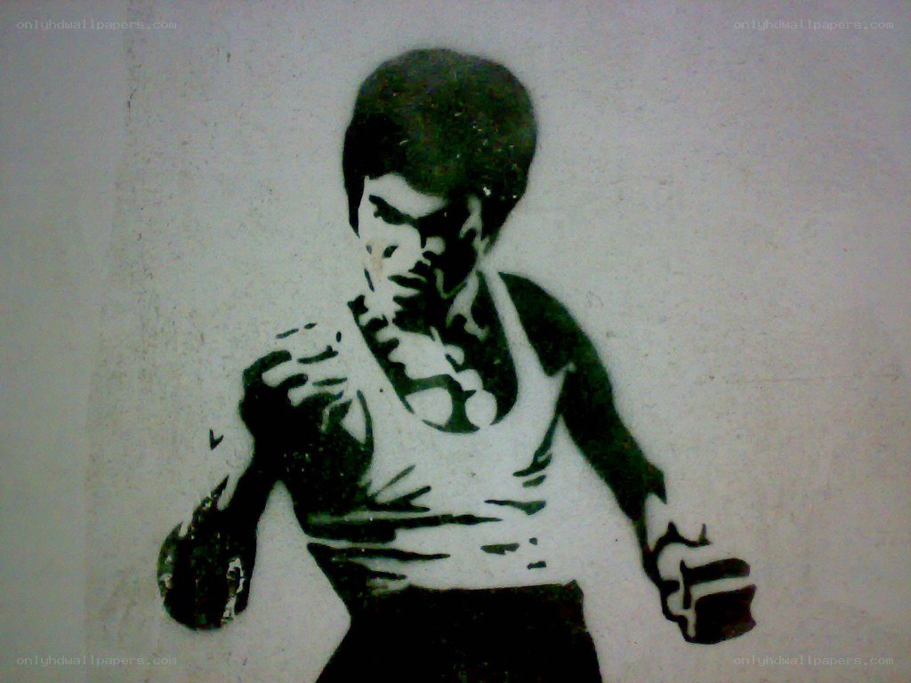 Bruce Lee stencil art