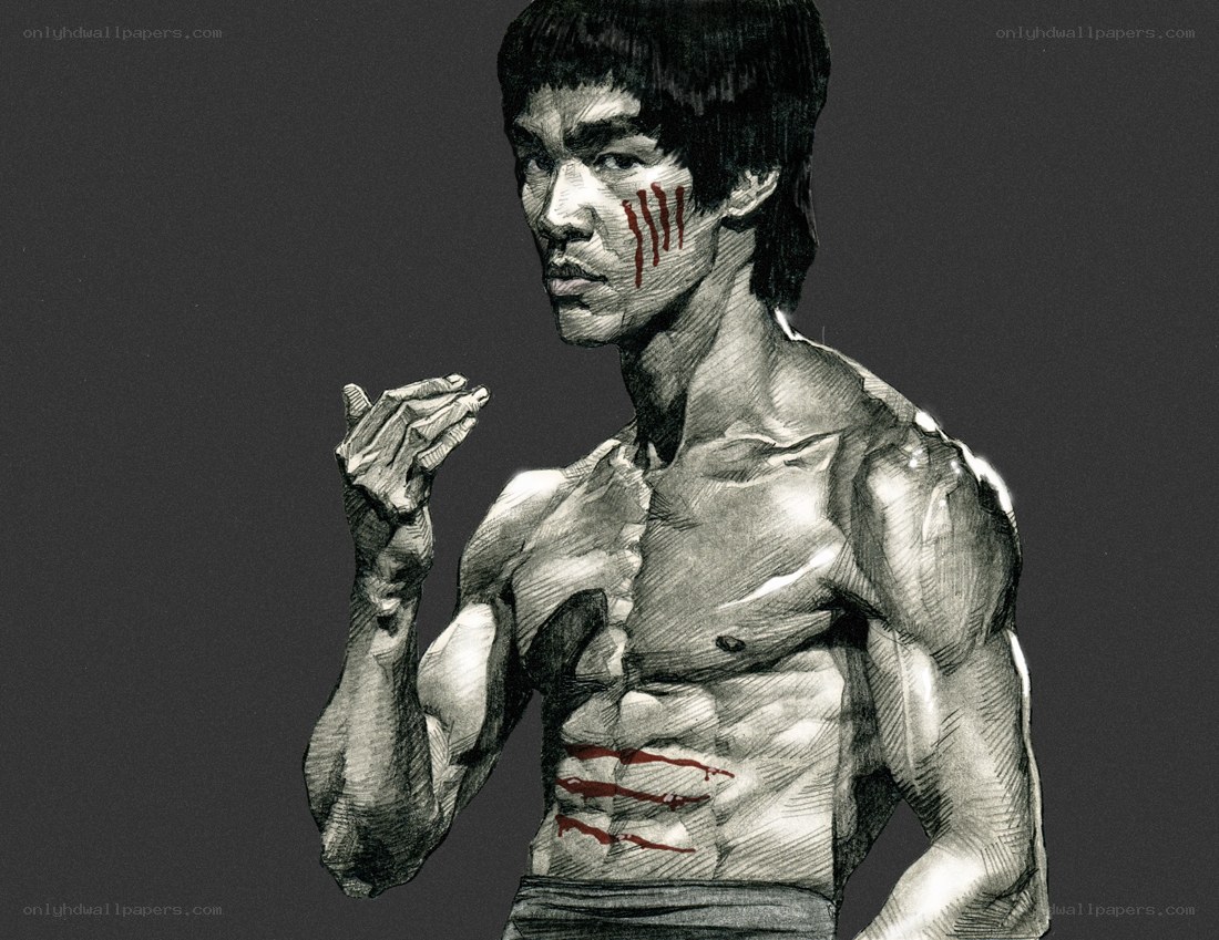 Bruce Lee with battle scars