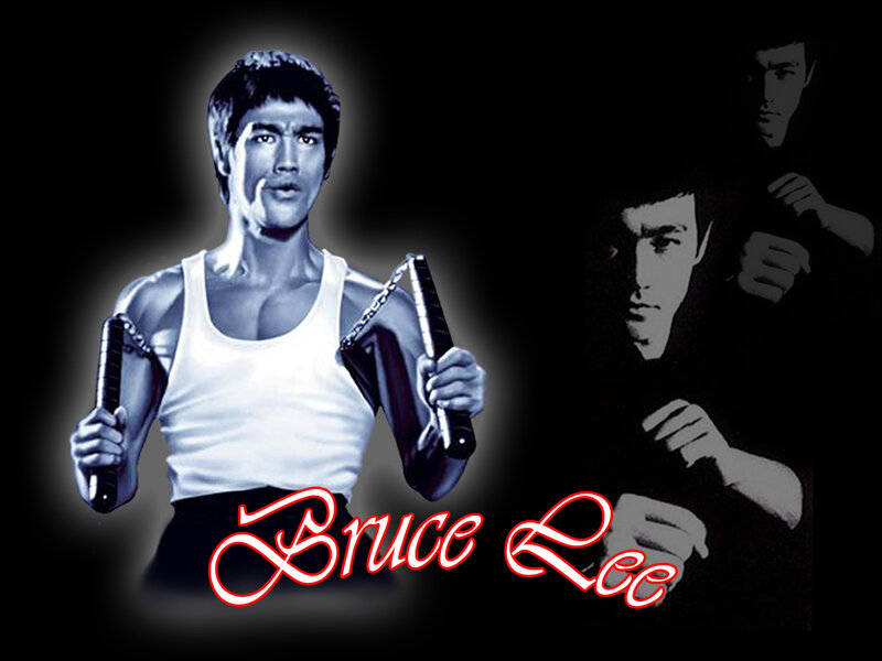 Bruce Lee with Nunchucks — Black