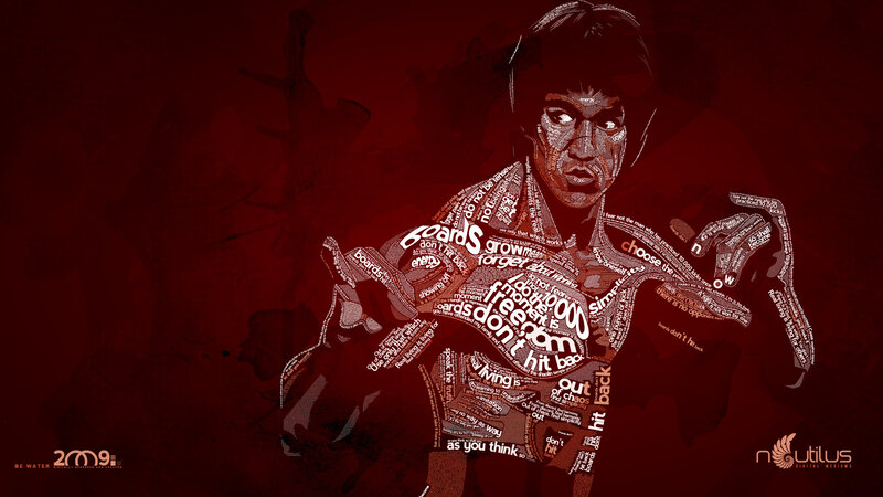 Bruce Lee word art portrait