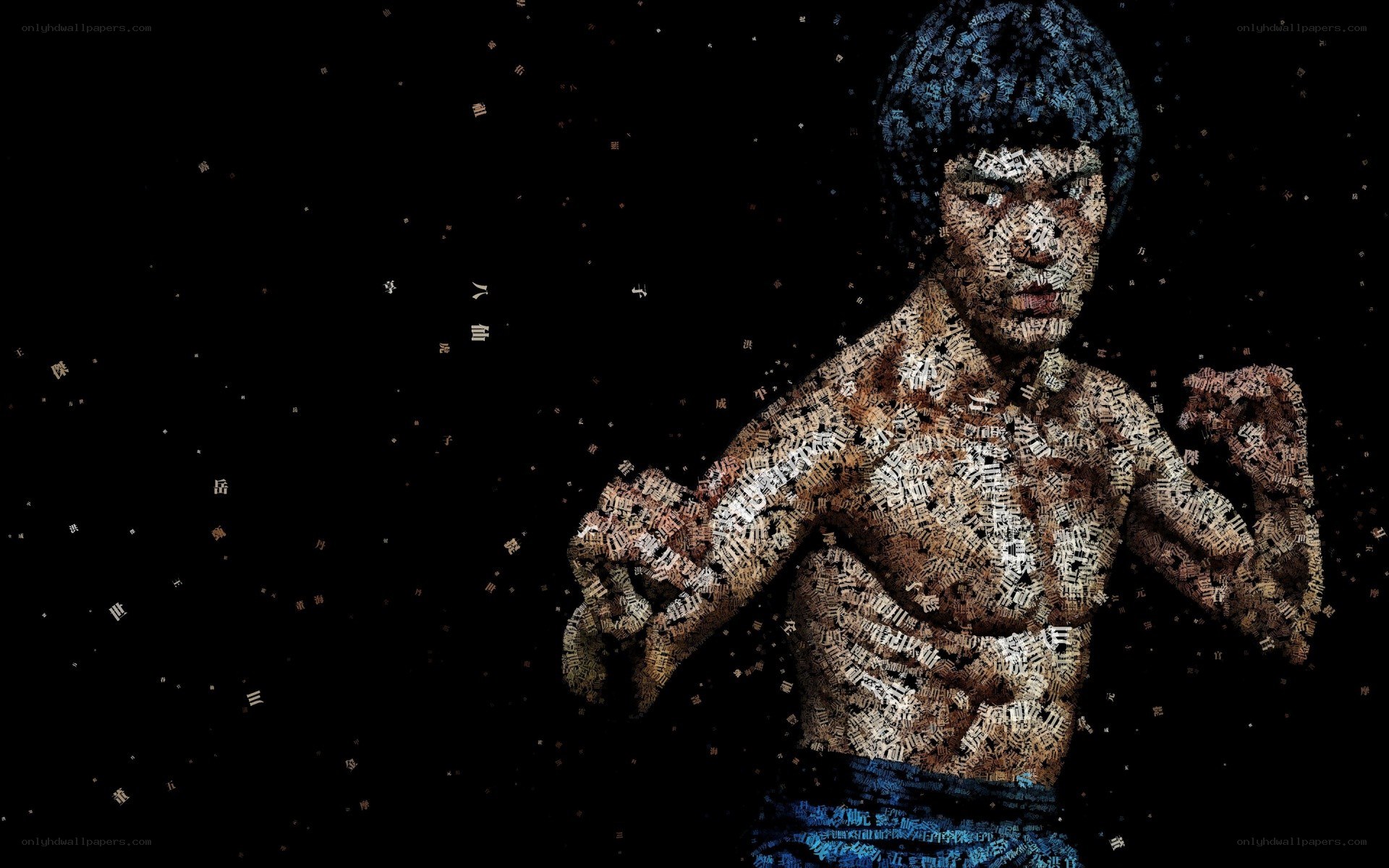 Bruce Lee word art portrait