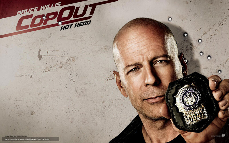 Bruce Willis Holding Badge