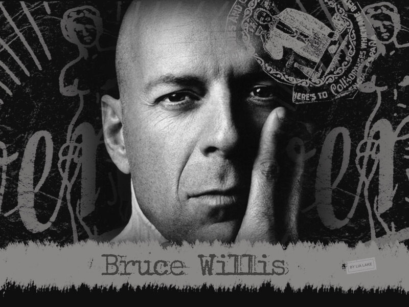 Bruce Willis Portrait — Black