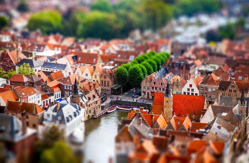 Bruges Canal and Rooftops