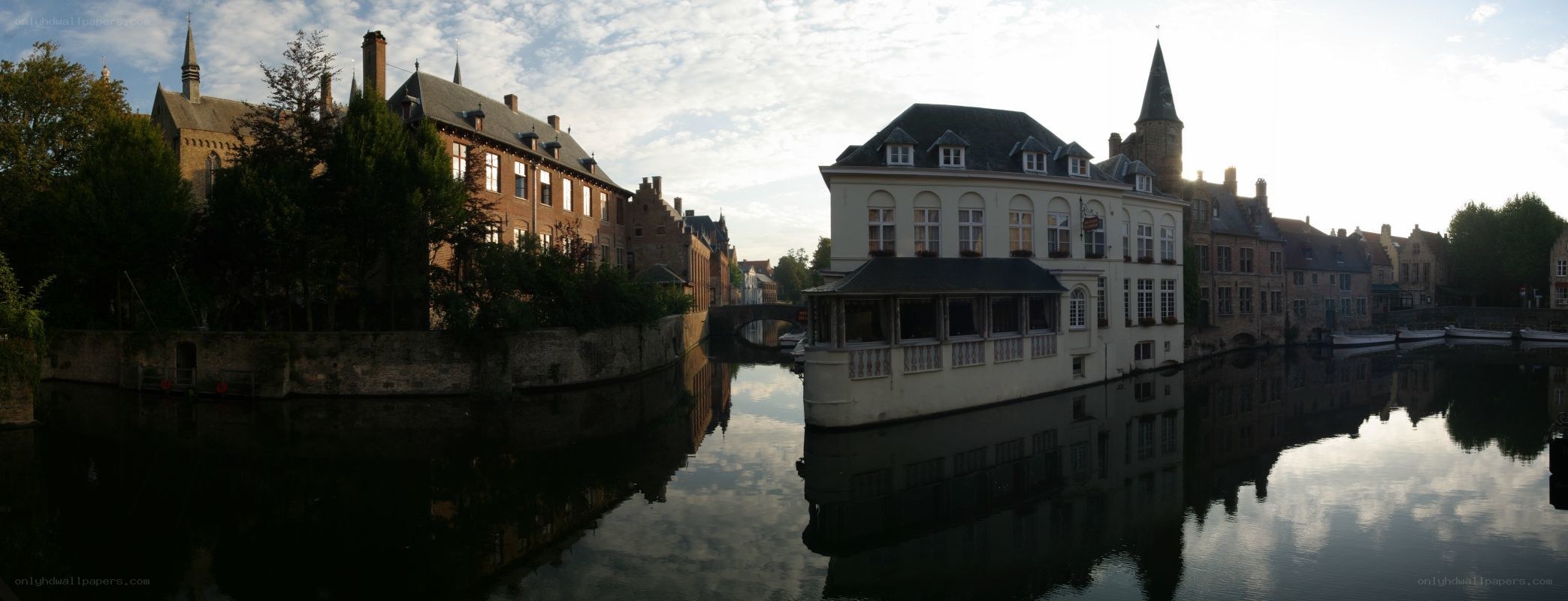 Bruges canal at dawn