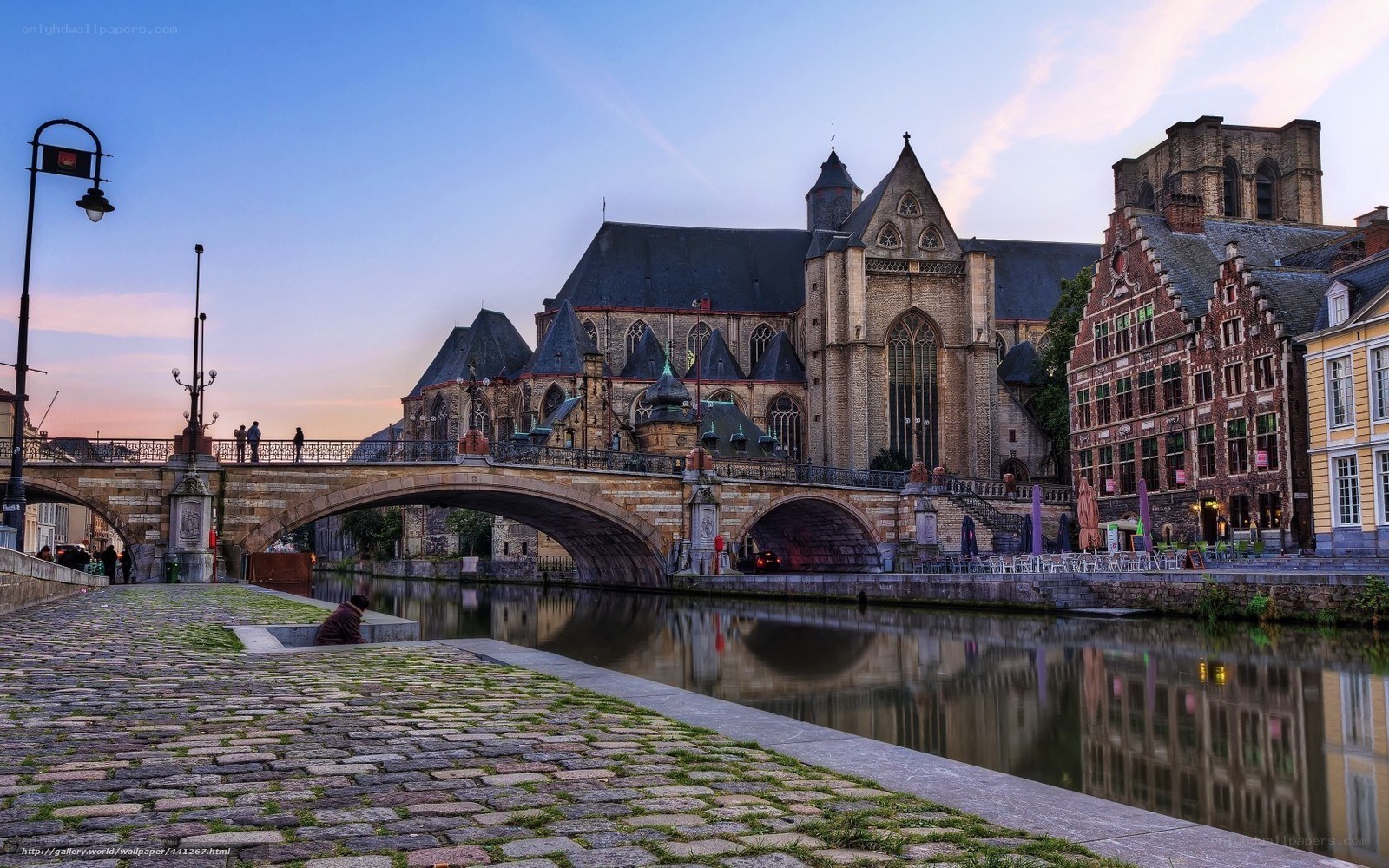 Bruges canal at dusk