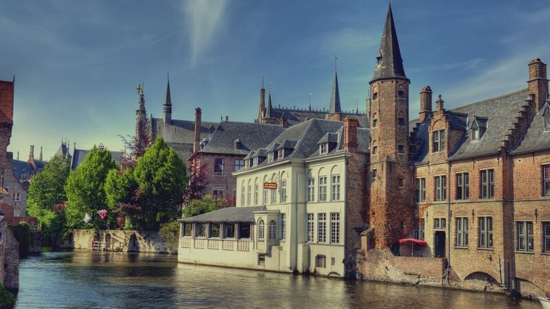 Bruges Canal Buildings — Blue